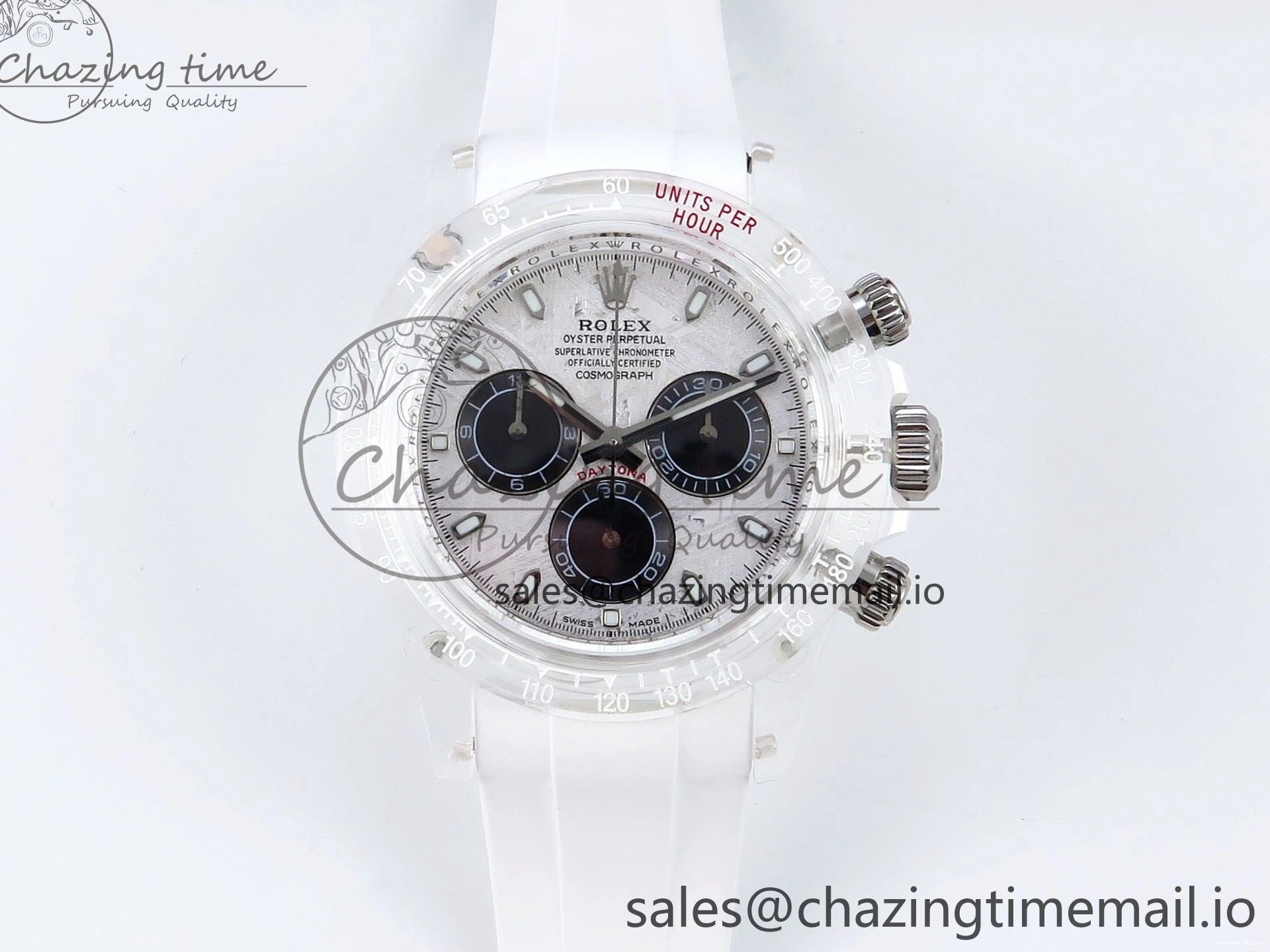 0407 Daytona AET Remould N6F 1:1 Best Edition Meteorite Dial on White Rubber Strap SA TopPick 920